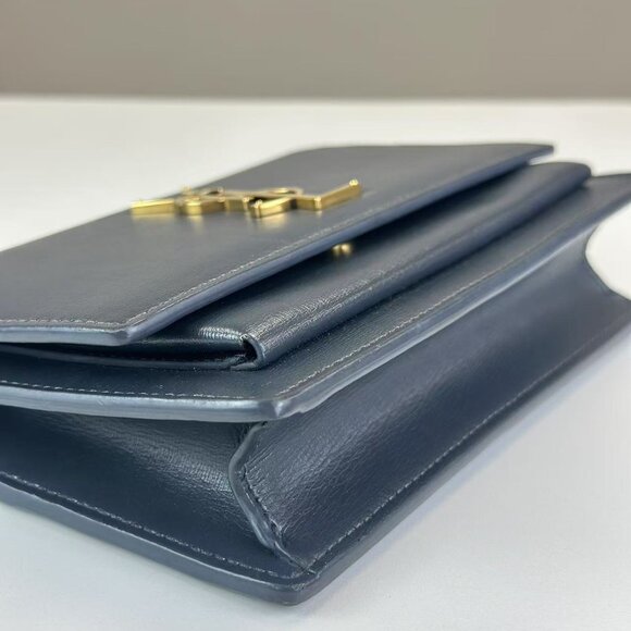 Saint Laurent Grey Leather Small Sunset Top Handle Bag Shoulder Bag Crossbody - Picture 5 of 8